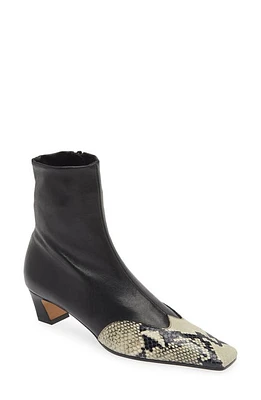 Khaite Dallas Cap Toe Sock Bootie Black/Natural at Nordstrom,