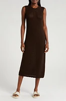 FRAME Open Stitch Sleeveless Dress Chocolate Brown at Nordstrom,