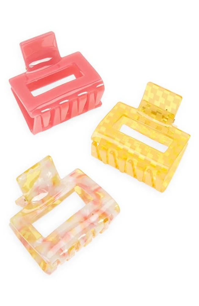 Petit Moments Assorted 3-Pack Roxanne Claw Clips in Yellow at Nordstrom