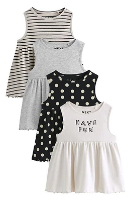 NEXT Kids' 4-Pack Assorted Rib Cotton Tops Grey at Nordstrom,