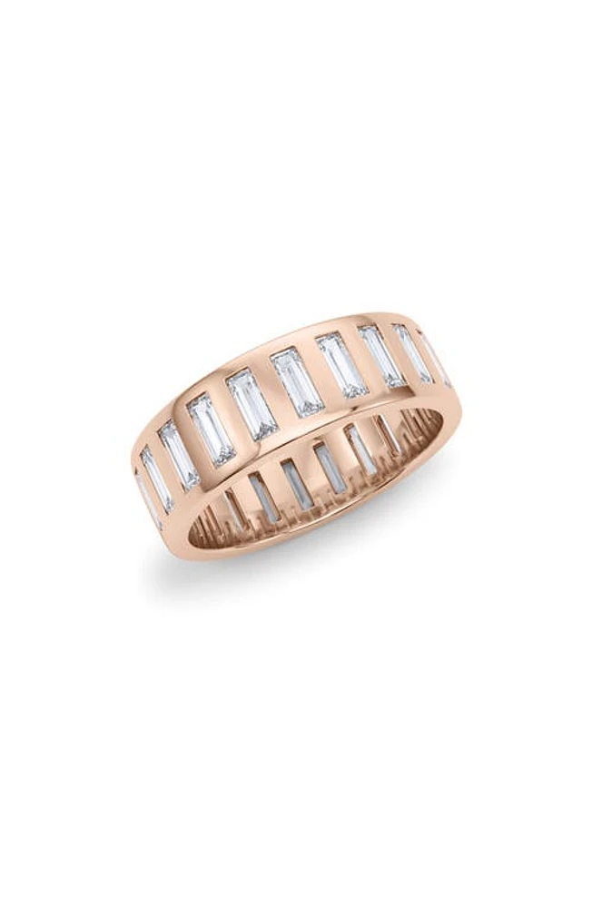 HauteCarat Men's Baguette Lab Created Diamond Eternity Band Ring in Rose Gold at Nordstrom