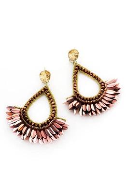 Panacea Fringe Teardrop Earrings in Copper at Nordstrom