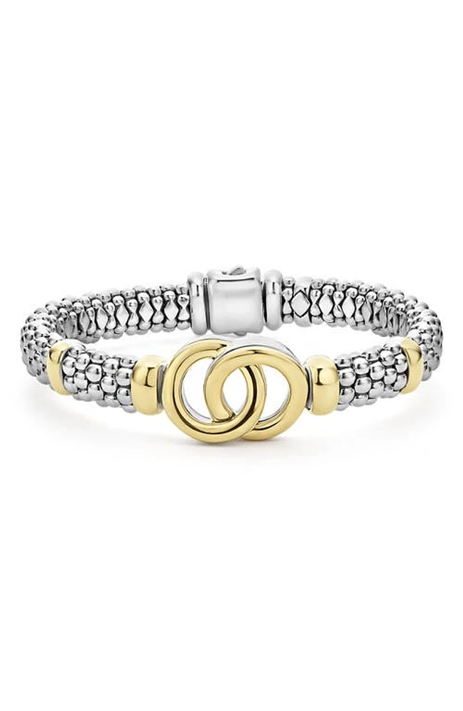 LAGOS Signature Caviar Interlock Circle Bracelet in Silver at Nordstrom, Size 6.5