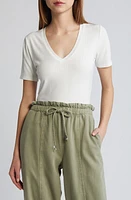 rag & bone Luca Rib V-Neck T-Shirt White at Nordstrom,