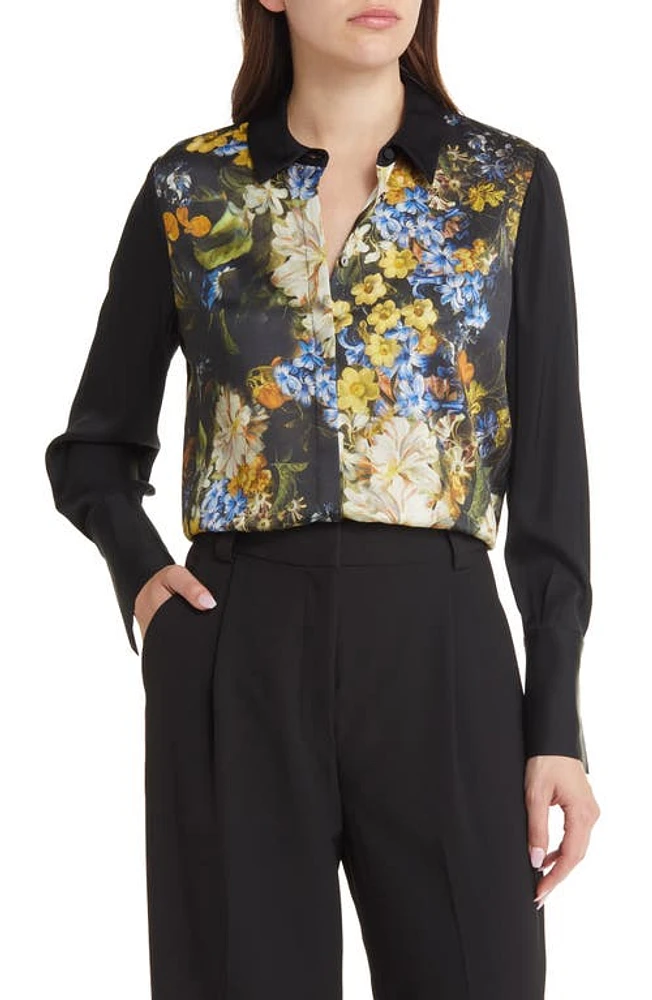 KOBI HALPERIN Nessa Print Blouse Black Multi at Nordstrom,