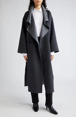 TOTEME Oversize Signature Two-Tone Wool & Cashmere Coat Dark Grey Melange at Nordstrom,