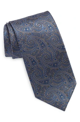 David Donahue Paisley Silk Tie in Charcoal at Nordstrom