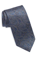 David Donahue Paisley Silk Tie in Charcoal at Nordstrom