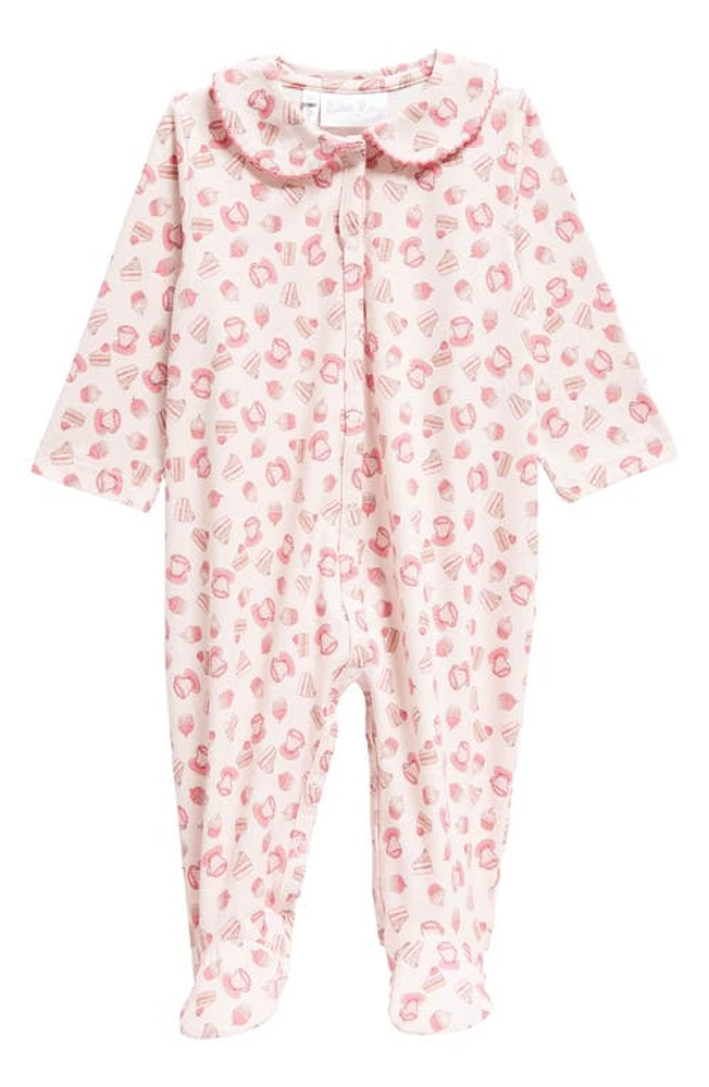 Rachel Riley Cupcake Babygro Cotton Footie in Pink at Nordstrom, Size 1M