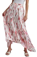 DKNY Brushstroke Print Handkerchief Hem Skirt Broken Brush Stroke at Nordstrom,