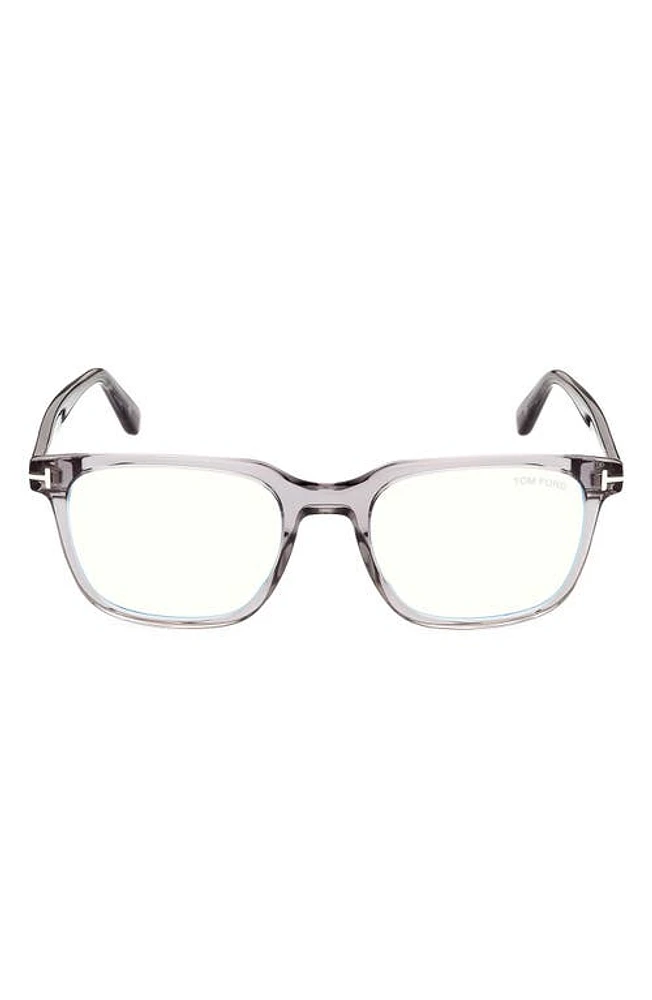 TOM FORD 53mm Square Blue Light Blocking Glasses in Grey /Smoke at Nordstrom