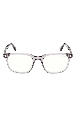 TOM FORD 53mm Square Blue Light Blocking Glasses in Grey /Smoke at Nordstrom