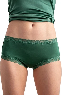 Uwila Warrior Soft Silk Lace Trim Briefs Smoke Pine at Nordstrom,