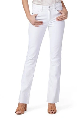 PAIGE Laurel Canyon High Waist Raw Hem Bootcut Jeans Crisp White at Nordstrom,