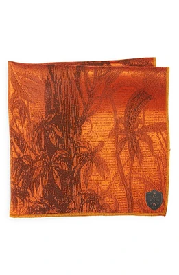 CLIFTON WILSON Burnt Orange Floral Silk Pocket Square at Nordstrom