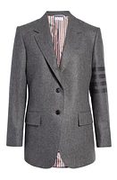 Thom Browne 4-Bar Wool & Cashmere Flannel Blazer in Med Grey at Nordstrom, Size 2 Us