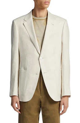 ZEGNA Fairway Crossover Linen & Wool Blend Sport Coat Ecru at Nordstrom, Us