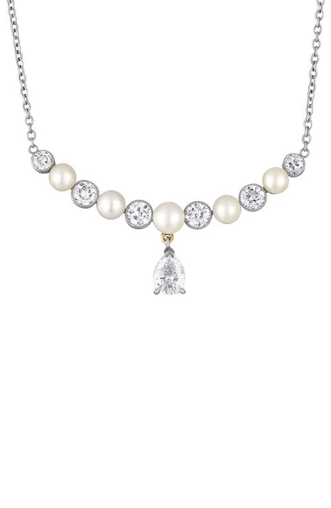 Mindi Mond Reconceived Victorian Diamond & Pearl Necklace in Gold/Platinum/Diamond/Pearl at Nordstrom