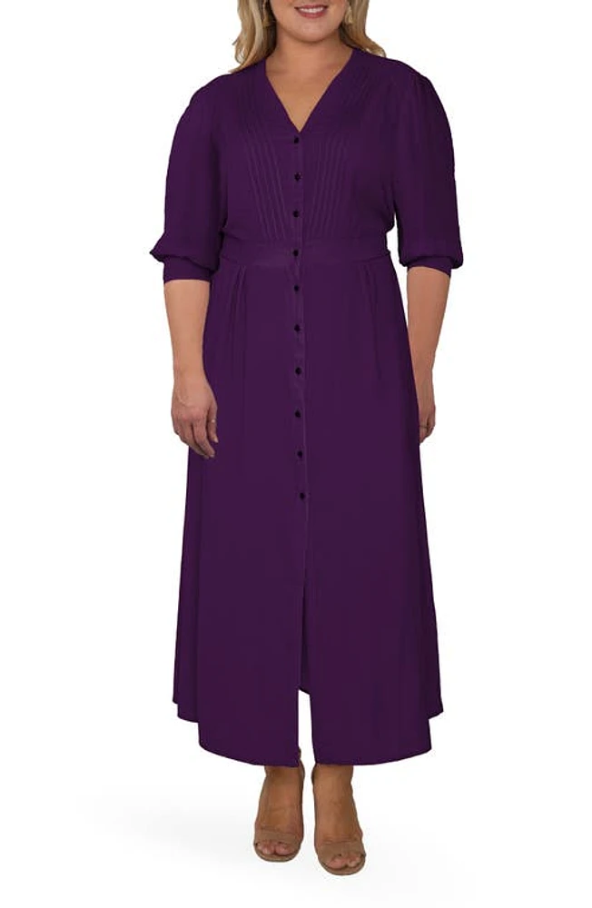 Standards & Practices Romantic Pintuck Dress Deep Purple at Nordstrom,