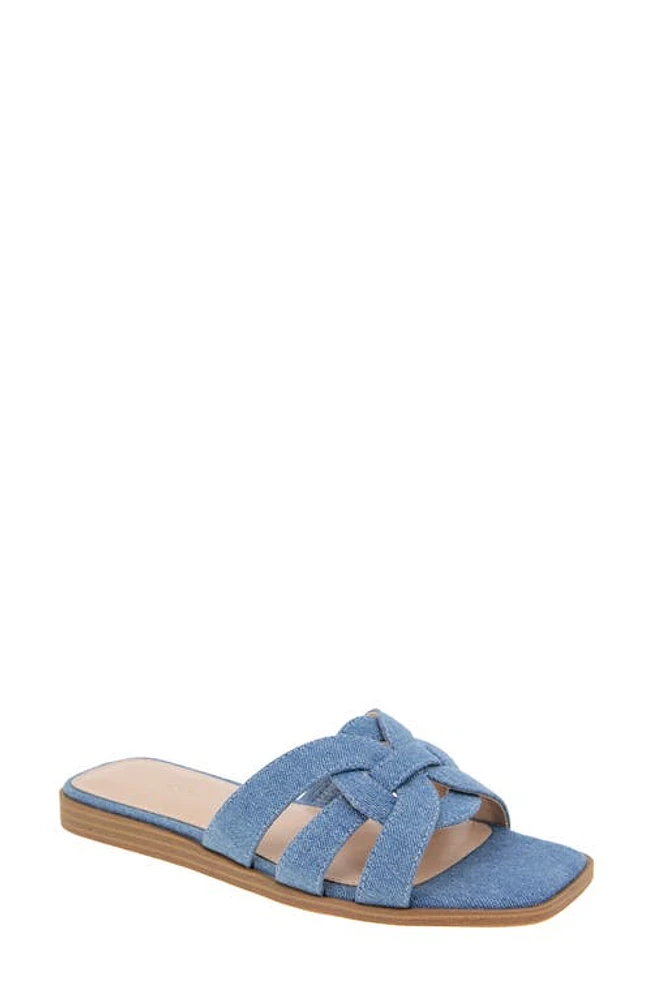 bcbg Meltem Square Toe Slide Sandal in Denim at Nordstrom, Size 7.5