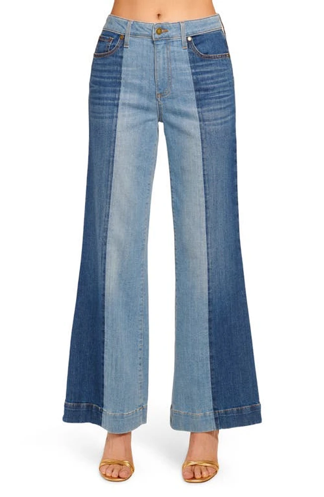 Ramy Brook Vinnie Two-Tone Wide Leg Jeans Tonal Wash at Nordstrom,