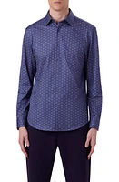 Bugatchi James OoohCotton Abstract Print Button-Up Shirt Indigo at Nordstrom,