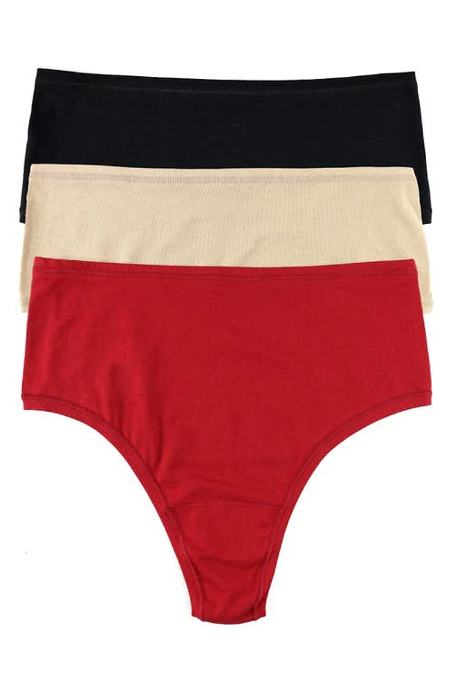 Hanky Panky Play Assorted 3-Pack High Waist Thongs at Nordstrom,