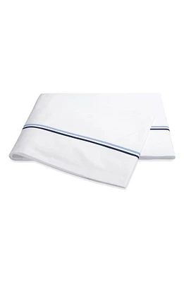 Matouk Essex 350 Thread Count Flat Sheet in Navy at Nordstrom