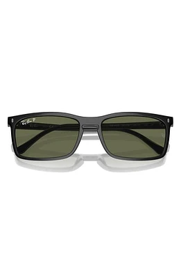 Ray-Ban 59mm Polarized Rectangular Sunglasses in Black at Nordstrom