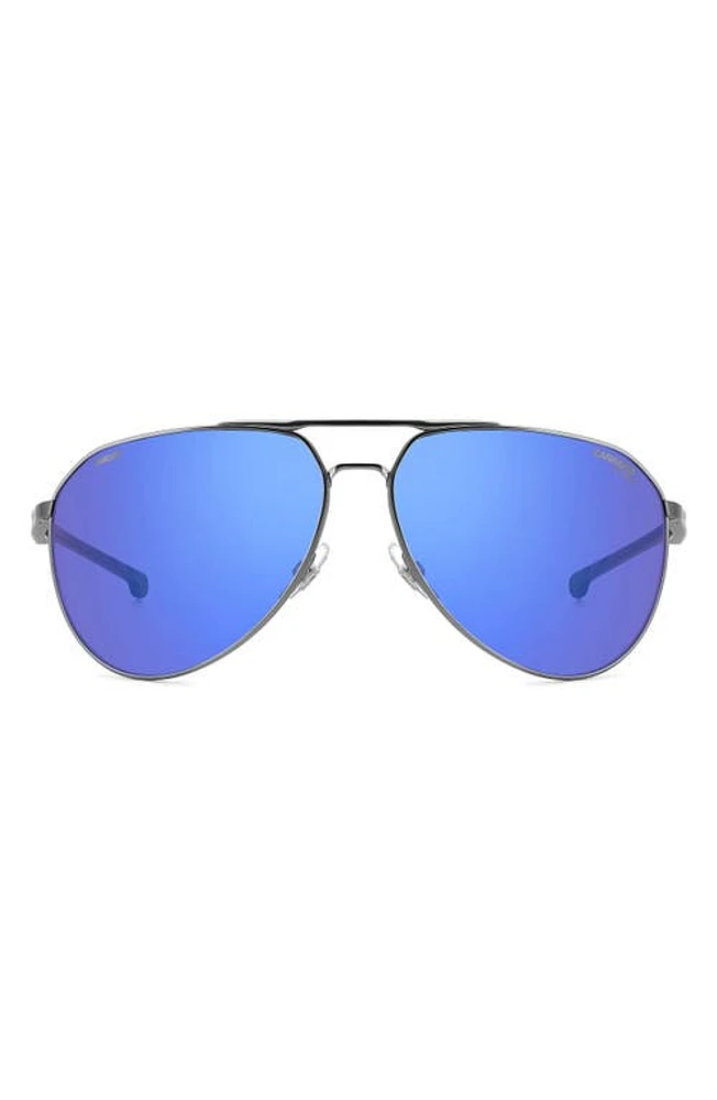 Carrera Eyewear x Ducati Carduc 67mm Oversize Aviator Sunglasses in Dark Ruth Black/Grey Blue at Nordstrom