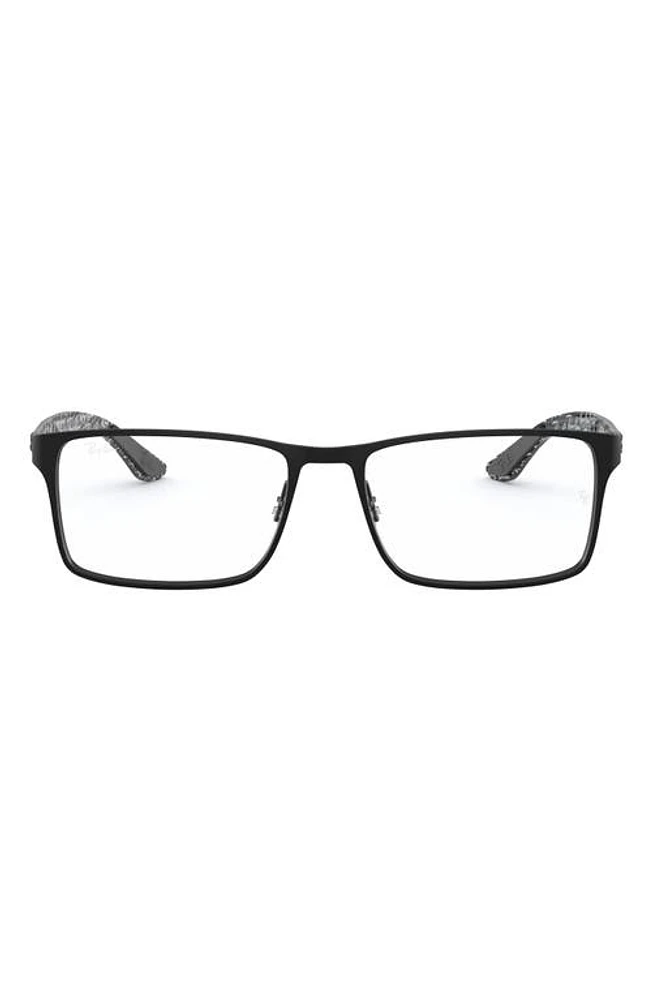 Ray-Ban 55mm Square Optical Glasses in Black at Nordstrom