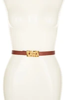 Raina Square Buckle Leather Belt in Cognac at Nordstrom