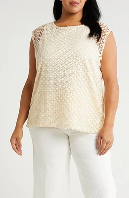 Jones New York Texture Layer Sleeveless Top Vintage Cream at Nordstrom,