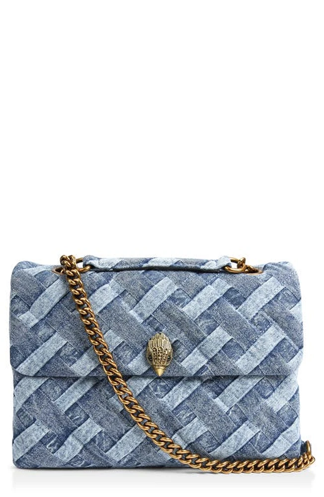 Kurt Geiger London Large Kensington Denim Shoulder Bag in Navy at Nordstrom