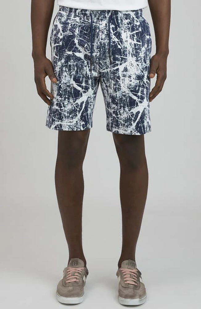 PRPS Chiba Stretch Cotton Drawstring Shorts Blue at Nordstrom,