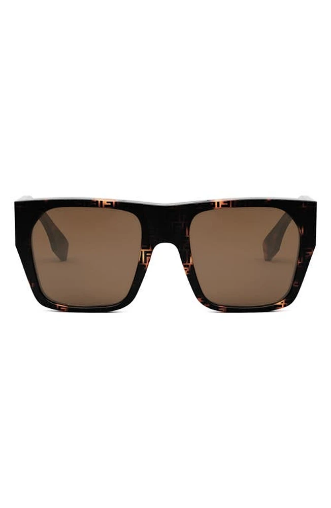 'Fendi Baguette 54mm Square Sunglasses in Havana /Brown at Nordstrom