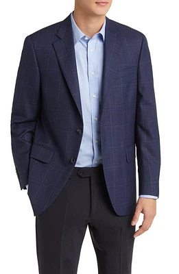 Peter Millar Tailored Fit Plaid Wool Sport Coat Navy at