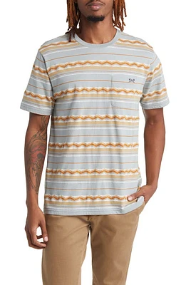 DARK SEAS Rosswood Jacquard Stripe Cotton Pocket T-Shirt Iron at Nordstrom,