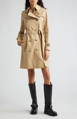 burberry Kensington Water Resistant Gabardine Trench Coat Honey at Nordstrom,