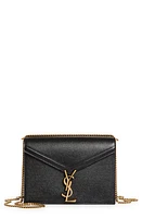 Saint Laurent Cassandra Leather Shoulder Bag in Nero at Nordstrom