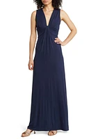 Fraiche by J Deep V-Neck Maxi Dress Navy at Nordstrom,