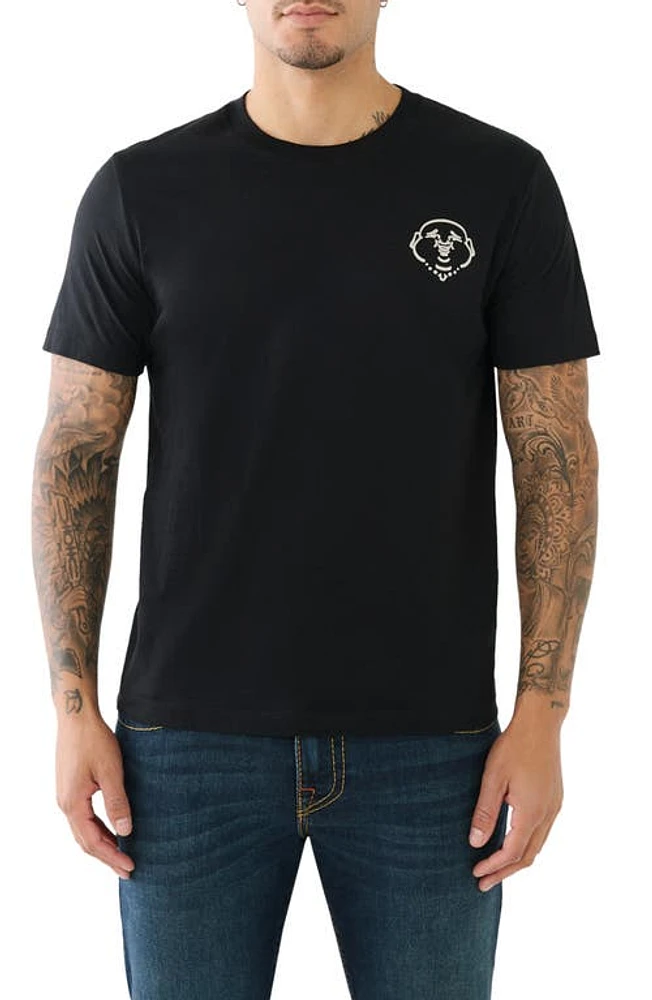 True Religion Brand Jeans Flock MFG Cotton Graphic T-Shirt Jet Black at Nordstrom,