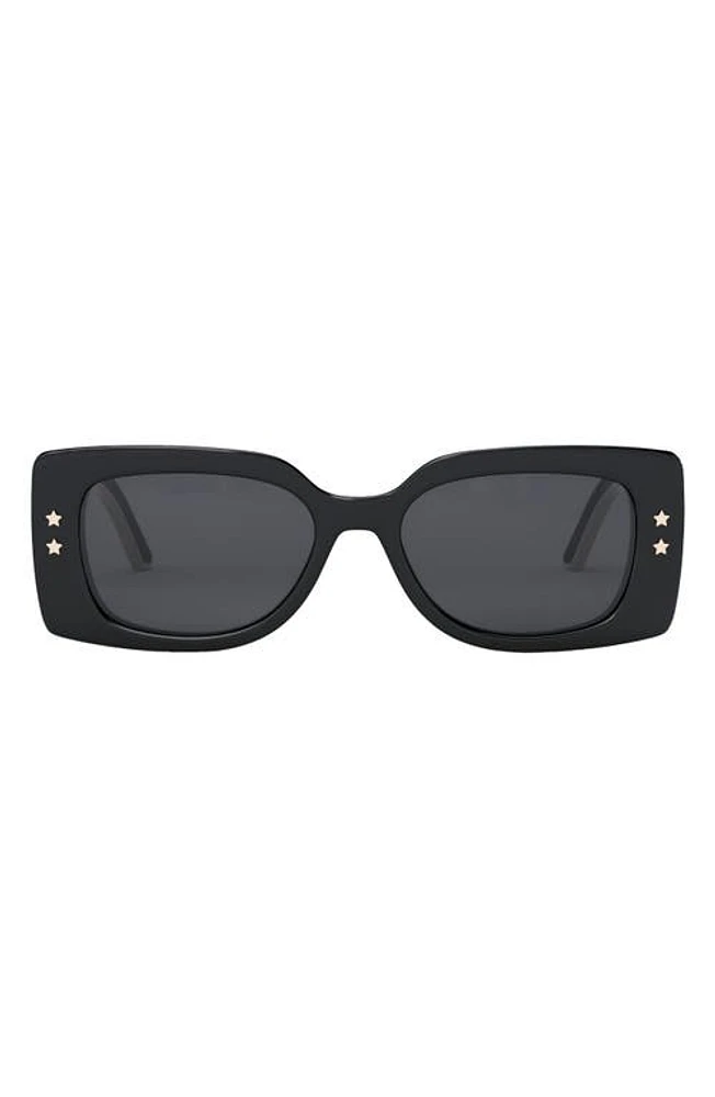 DiorPacific S1U 53mm Rectangular Sunglasses in Shiny /Smoke at Nordstrom