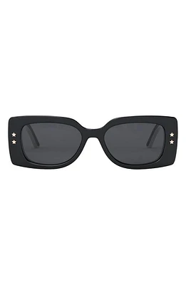 DiorPacific S1U 53mm Rectangular Sunglasses in Shiny /Smoke at Nordstrom