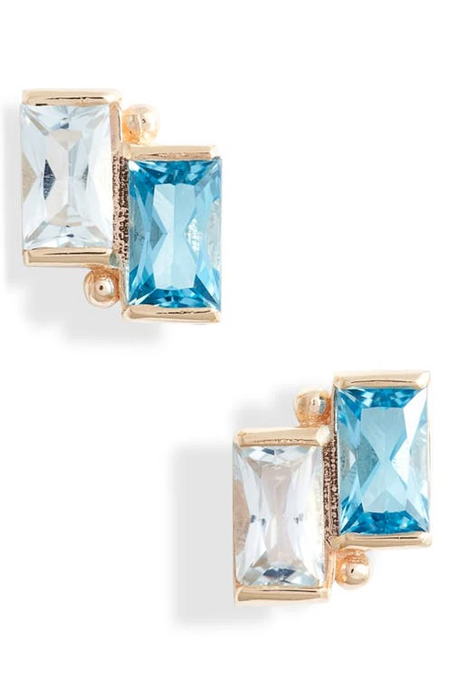 Anzie Cléo Duo Stud Earrings in Swiss Blue Topaz at Nordstrom