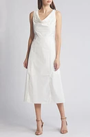 Du Paradis Cowl Neck Midi Sheath Dress Bone at Nordstrom,