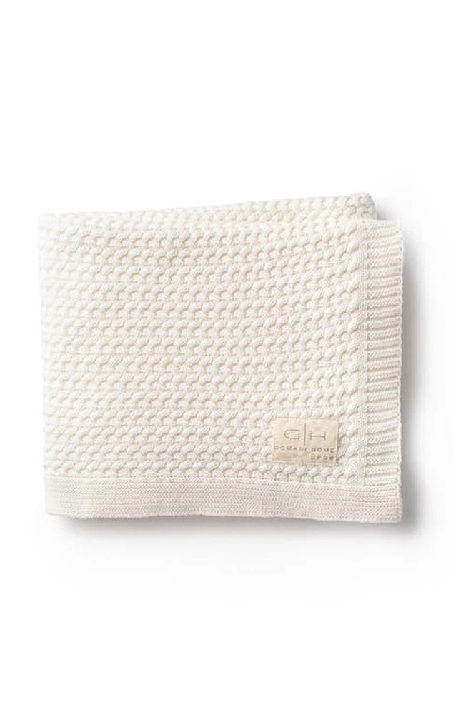 Domani Home Herringbone Knit Baby Blanket in Cream at Nordstrom