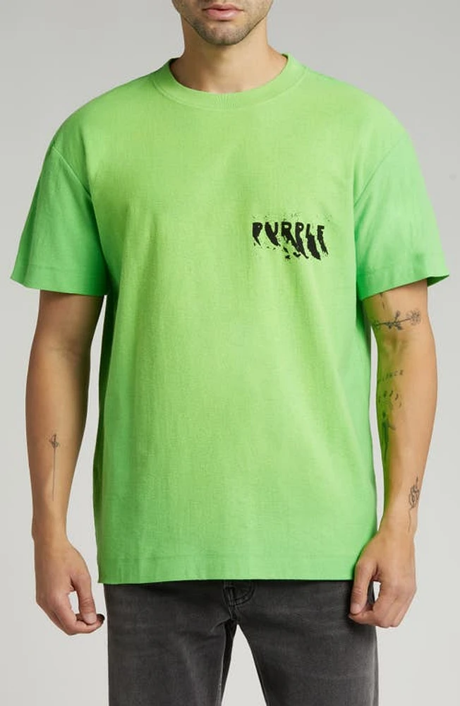 PURPLE BRAND Oversize Graphic T-Shirt Green at Nordstrom,