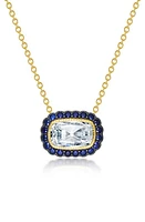 Lafonn Art Deco Halo Pendant Necklace in Gold at Nordstrom, Size 20