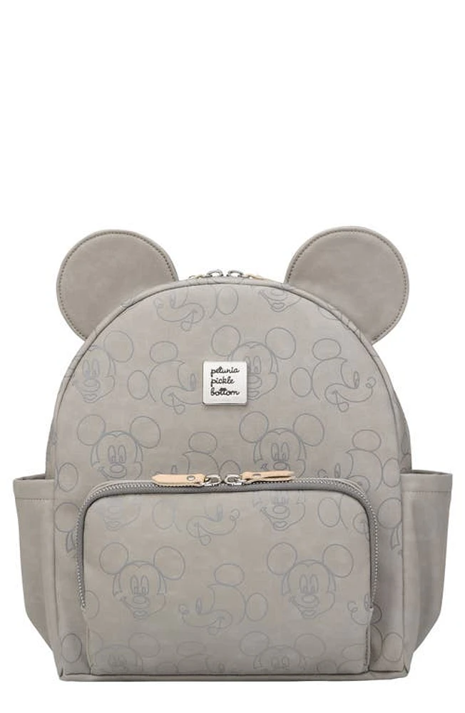 Petunia Pickle Bottom x Disney Love Mickey Mouse Mini Backpack in Grey at Nordstrom